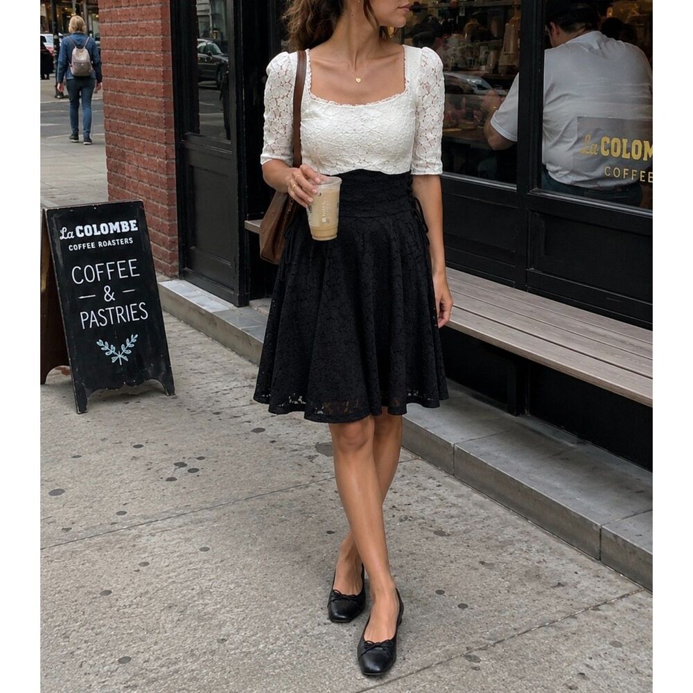Floral Crochet Lace Dress Size XS